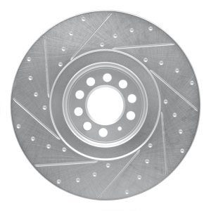 Audi TT Brake Rotor (1) - Right Front - R1 Concepts - Drilled & Slotted - Silver - `04-`06